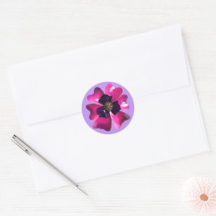 Exotic Purple MOD Orchid Flower Summer Wedding Classic Round Sticker