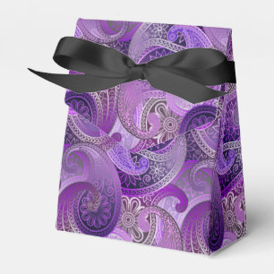Exotic Purple Paisley Damask Pattern Favour Box