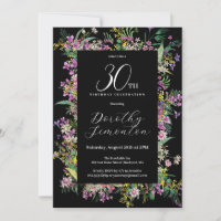 Exotic Purple Pink Yellow Wildflower 30th Birthday