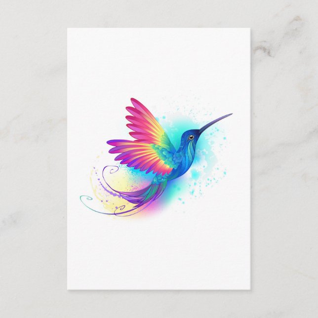 Exotic Rainbow Hummingbird Advice Card (Front)