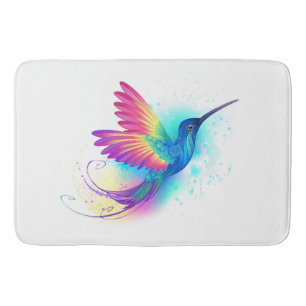 Exotic Rainbow Hummingbird Bath Mat