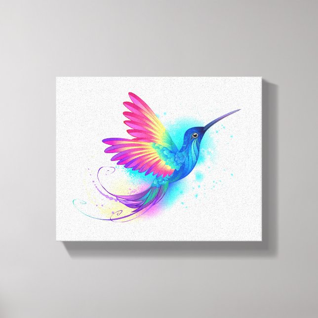 Exotic Rainbow Hummingbird Canvas Print (Front)