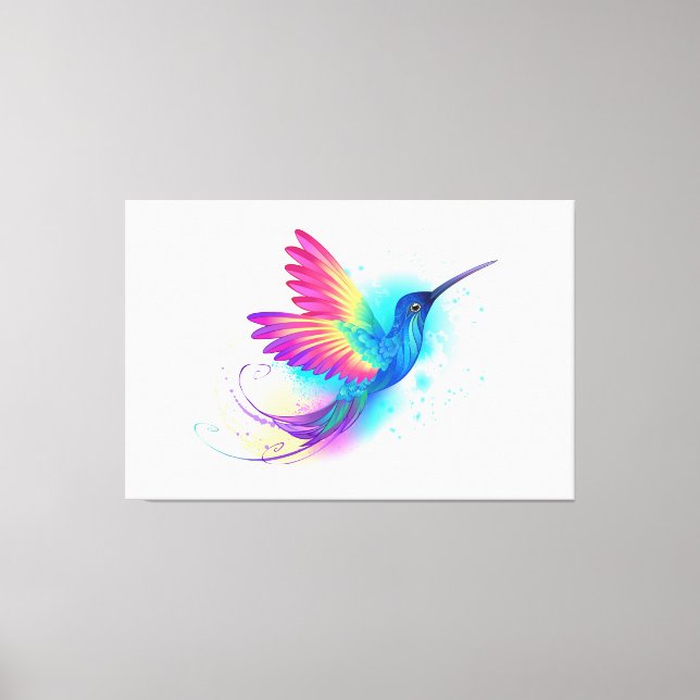 Exotic Rainbow Hummingbird Canvas Print (Front)