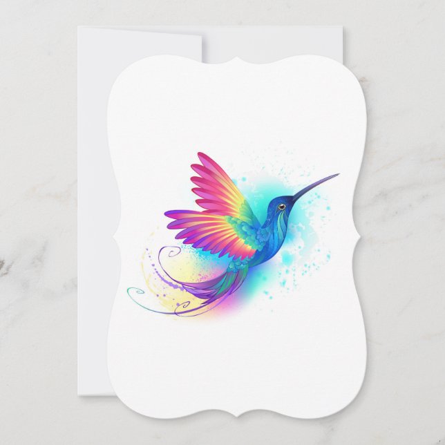 Exotic Rainbow Hummingbird Card (Front)