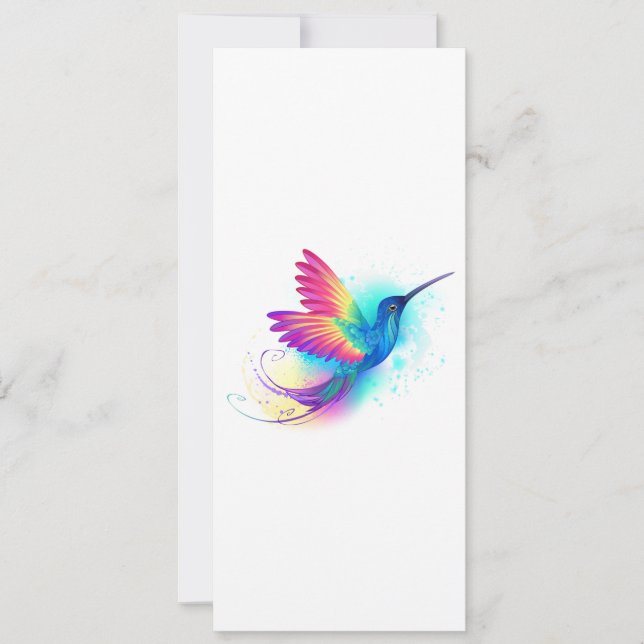 Exotic Rainbow Hummingbird Card (Front)