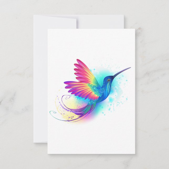 Exotic Rainbow Hummingbird Card (Front)