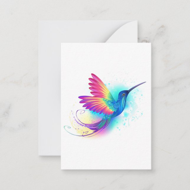 Exotic Rainbow Hummingbird Card (Front)