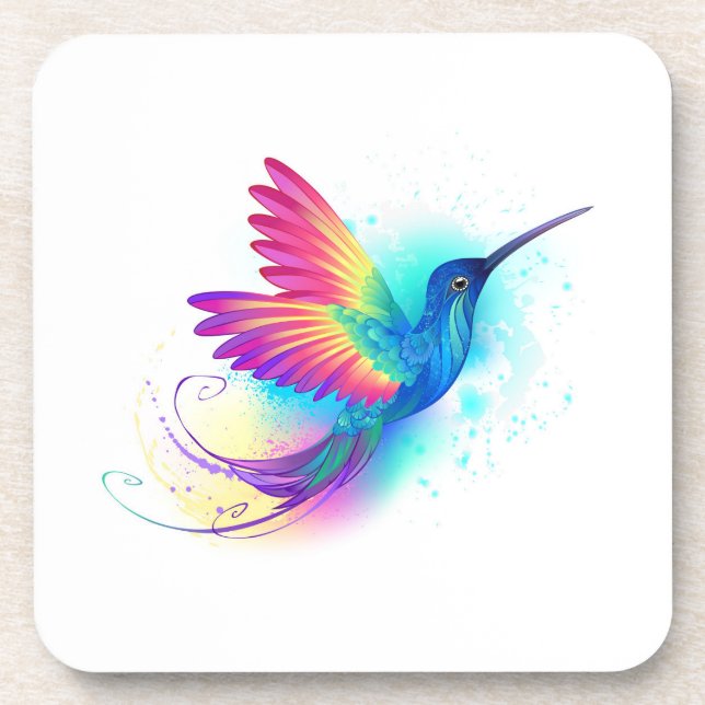 Exotic Rainbow Hummingbird Coaster (Front)