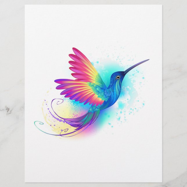 Exotic Rainbow Hummingbird Custom Letterhead (Front)