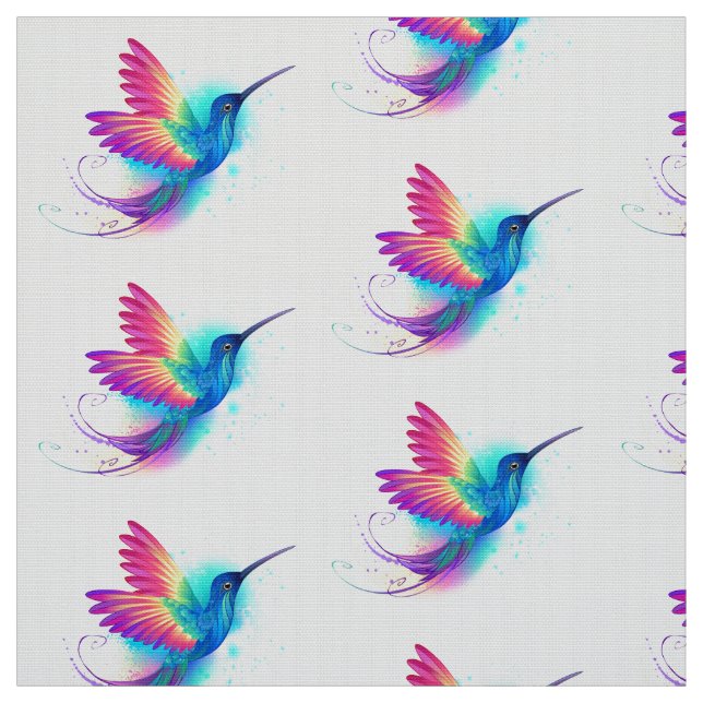 Exotic Rainbow Hummingbird Fabric (Swatch)