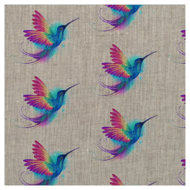 Exotic Rainbow Hummingbird Fabric (Swatch)