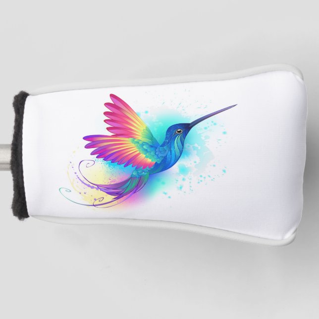 Exotic Rainbow Hummingbird Golf Head Cover (Front)