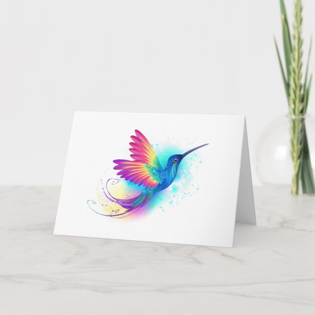 Exotic Rainbow Hummingbird Invitation (Front)