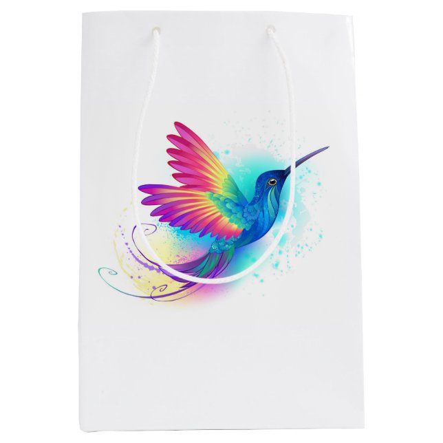 Exotic Rainbow Hummingbird Medium Gift Bag (Front)