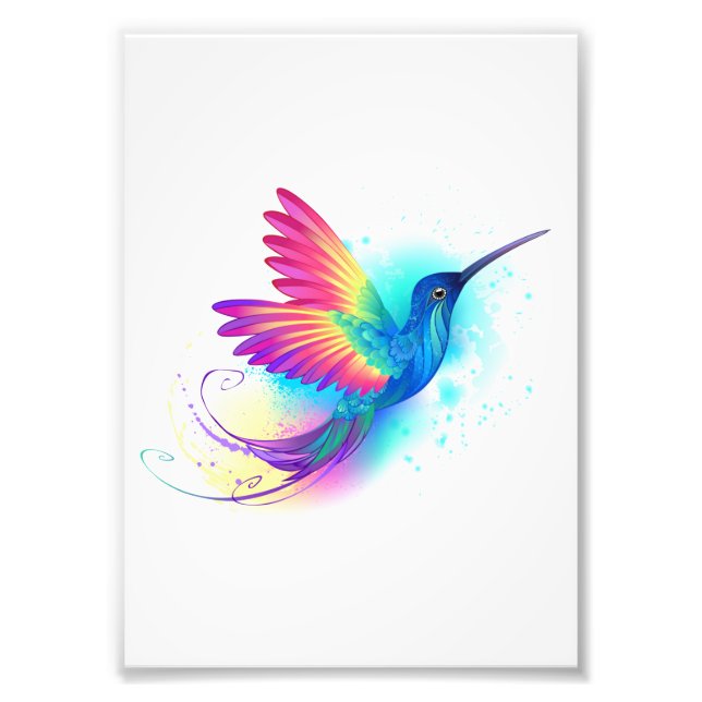 Exotic Rainbow Hummingbird Photo Print (Front)