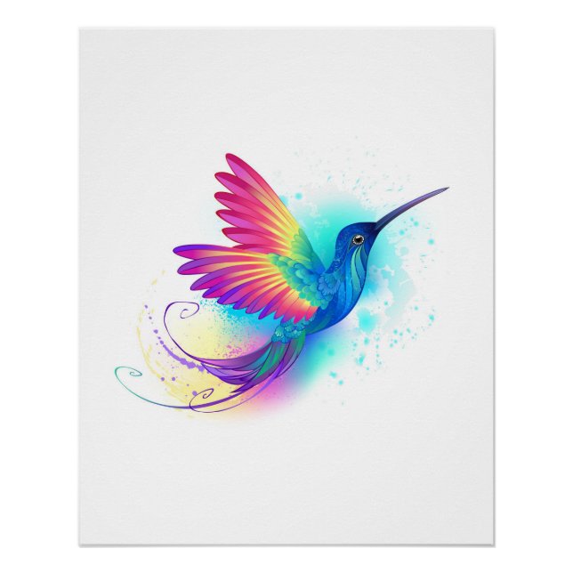 Exotic Rainbow Hummingbird Poster (Front)