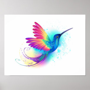 Exotic Rainbow Hummingbird Poster
