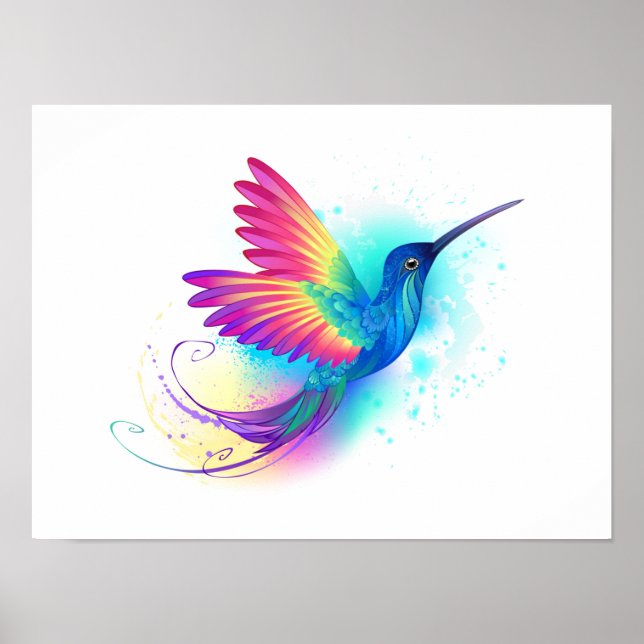 Exotic Rainbow Hummingbird Poster (Front)