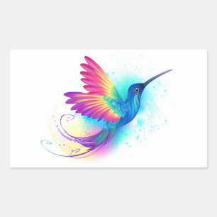 Exotic Rainbow Hummingbird Rectangular Sticker
