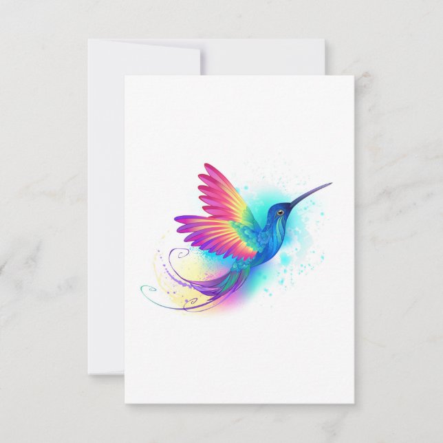 Exotic Rainbow Hummingbird RSVP Card (Front)
