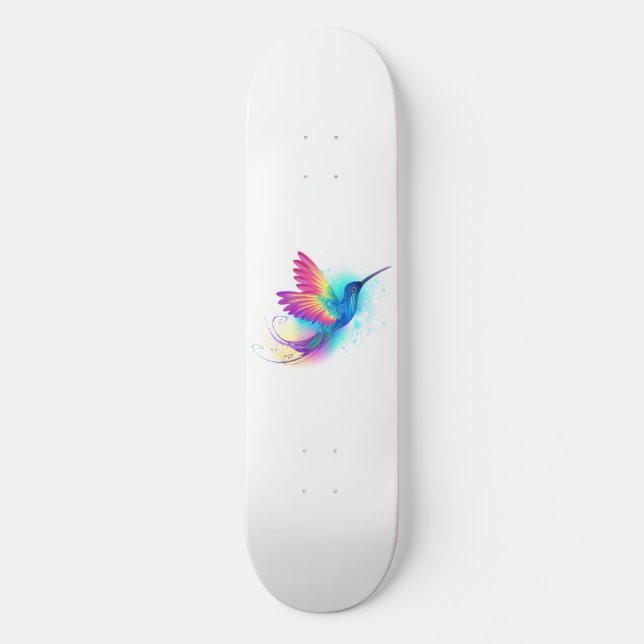 Exotic Rainbow Hummingbird Skateboard (Front)