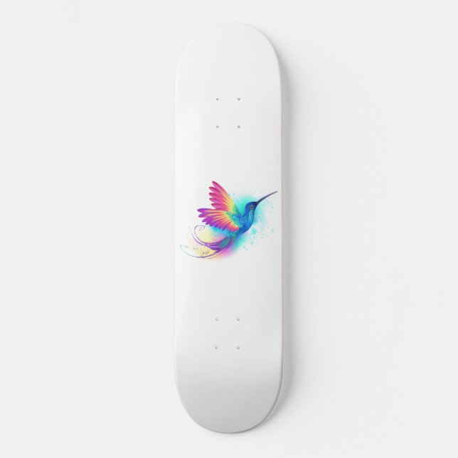 Exotic Rainbow Hummingbird Skateboard (Front)