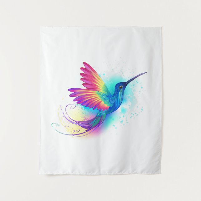 Exotic Rainbow Hummingbird Tapestry (Front)