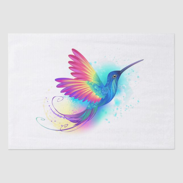Exotic Rainbow Hummingbird Tissue Paper (Front)