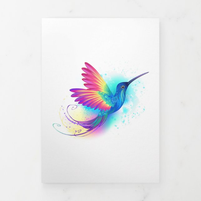 Exotic Rainbow Hummingbird Tri-Fold Announcement (Cover)