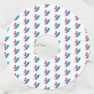 Exotic Rainbow Hummingbird Wine Glass Tag