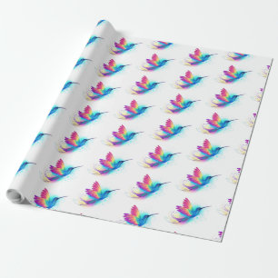 Exotic Rainbow Hummingbird Wrapping Paper