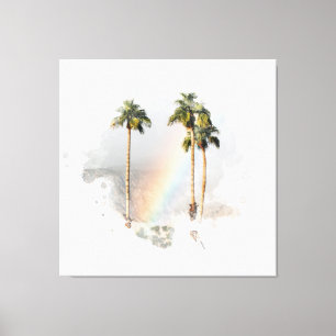 *~* EXOTIC RAINBOW PALM TREE TROPICAL AR11 CANVAS PRINT
