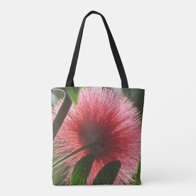 exotic red flower, macro photo -  tote bag (Back)