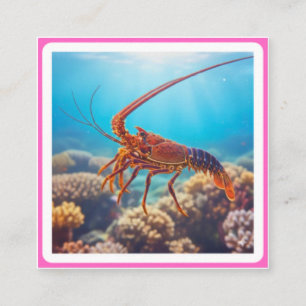 Exotic Red Lobster - Luxury Marine Crustacean Stic Square Business Card