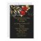 Exotic Red Rose Black Floral Gold Birthday Party