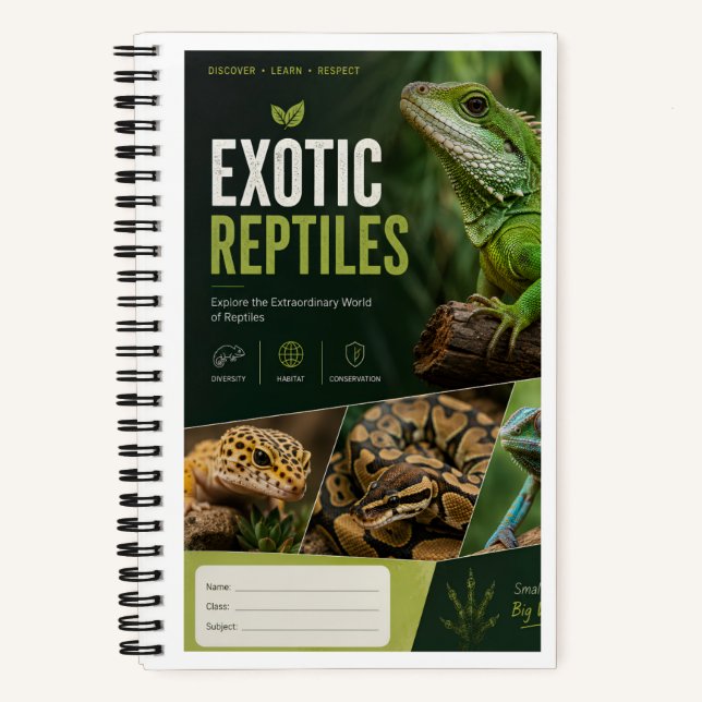 Exotic Reptiles Notebook Cover | Premium Wildlife  (Front)