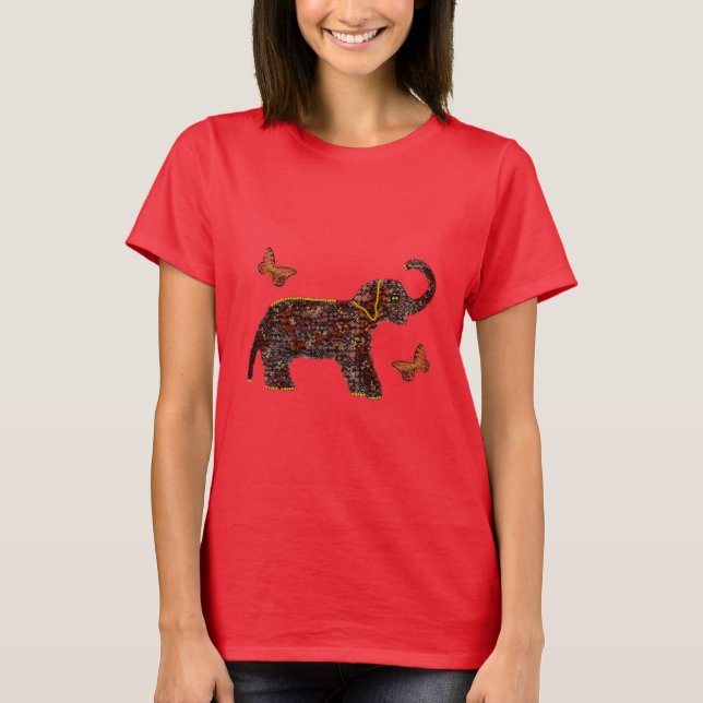 Exotic Rose Elephant T-Shirt (Front)