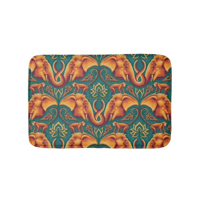 Exotic Safari Tapestry Pattern - The White Lotus Bath Mat (Front)