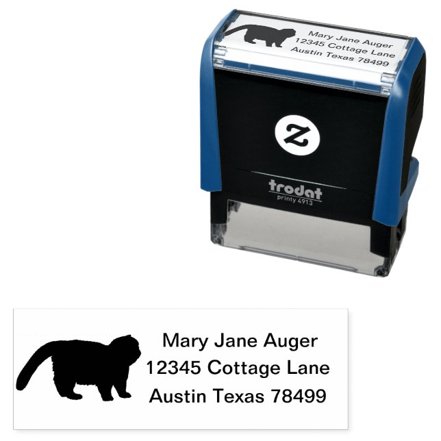 Exotic Short Haired Cat Personalised  Self-inking Stamp (In Situ)