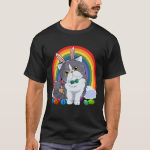 Exotic Shorthair Cat Easter Eggs Bunny Rabbit T-Shirt