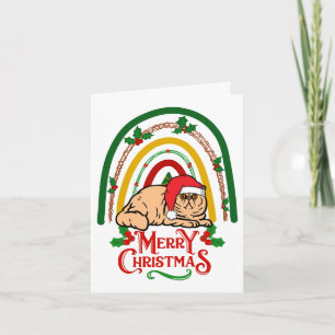 Exotic Shorthair Cat Merry Christmas Card