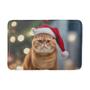 Exotic Shorthair Christmas Bath Mat