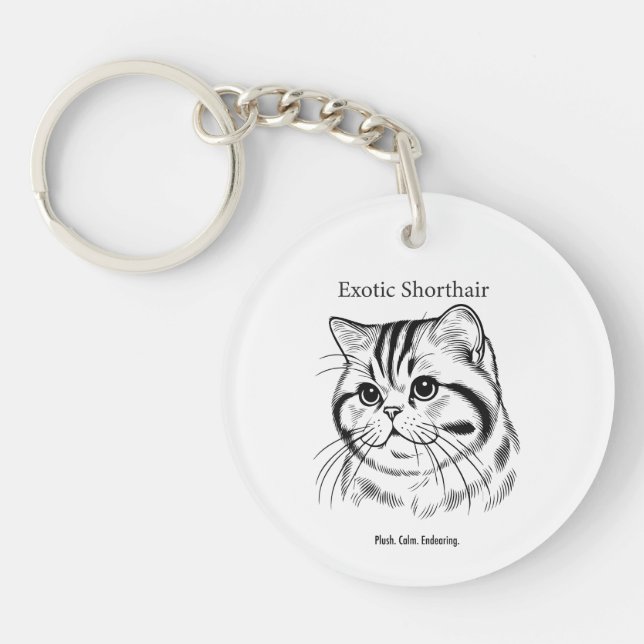 Exotic Shorthair Portrait Key Ring (Front)