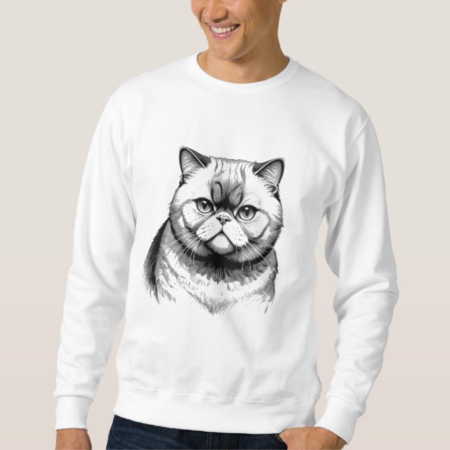 Exotic Shorthair Sketch Men's Sweatshirt (Front)