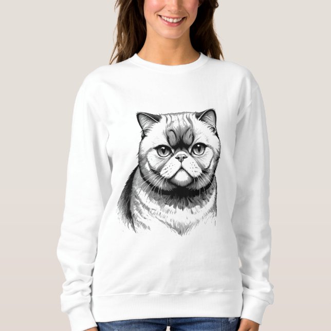 Exotic Shorthair Sketch Women's Sweater (Front)