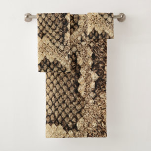 Exotic snake skin animal print pattern modern bold bath towel set