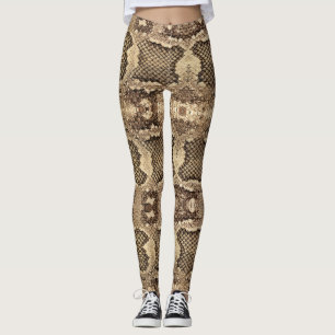 Exotic snake skin animal print pattern modern bold leggings