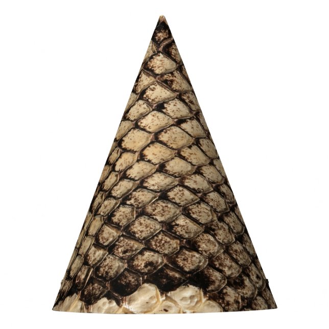 Exotic snake skin animal print pattern modern party hat (Front)