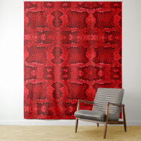 Exotic snake skin animal print pattern modern red