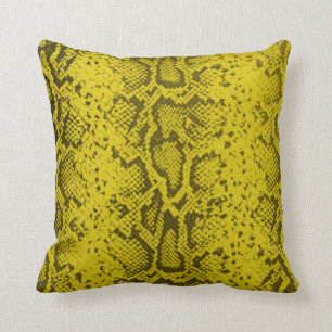 Exotic Snakeskin Pattern yellow Cushion